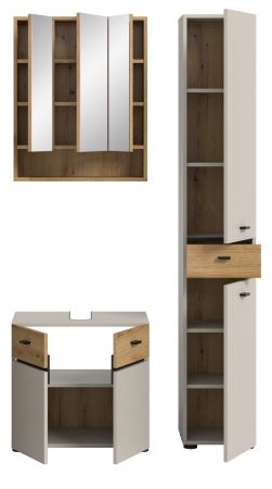 Badm�bel Set Matteo in Kaschmir und Evoke Eiche Badkombination 107 x 191 cm
