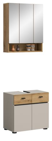 Badm�bel Set Matteo in Kaschmir und Evoke Eiche Badkombination 60 x 191 cm