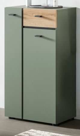 Badezimmer Kommode Matteo in Gr�n und Evoke Eiche 51 x 91 cm