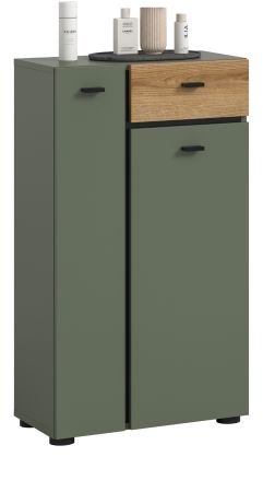 Badezimmer Kommode Matteo in Gr�n und Evoke Eiche 51 x 91 cm