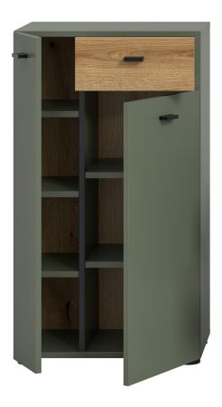 Badezimmer Kommode Matteo in Gr�n und Evoke Eiche 51 x 91 cm