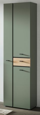 Badezimmer Hochschrank Matteo in Gr�n mit Evoke Eiche 51 x 191 cm