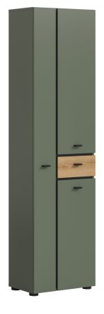Badezimmer Hochschrank Matteo in Gr�n mit Evoke Eiche 51 x 191 cm