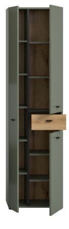 Badezimmer Hochschrank Matteo in Gr�n mit Evoke Eiche 51 x 191 cm