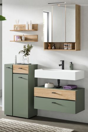 Badezimmer Regal Set Matteo in Evoke Eiche 51 cm
