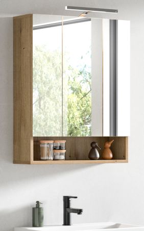 Badezimmer Spiegelschrank Matteo in Evoke Eiche 60 x 74 cm