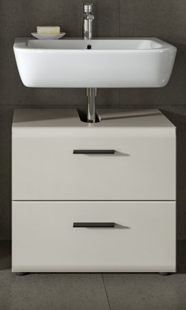 Waschbeckenunterschrank Cover in Kaschmir / Sand, Badschrank 60 cm mit Vollauszug