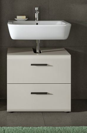 Waschbeckenunterschrank Cover in Kaschmir / Sand, Badschrank 60 cm mit Vollauszug