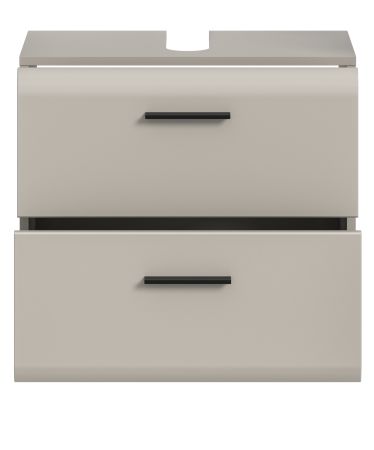 Waschbeckenunterschrank Cover in Kaschmir / Sand, Badschrank 60 cm mit Vollauszug