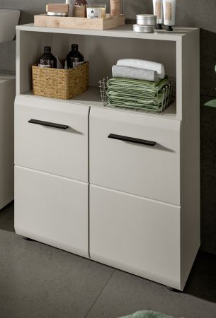 Badezimmer Kommode Cover in Kaschmir / Sand Badschrank 2-t�rig 60 x 80 cm