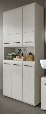 Badezimmer Hochschrank Cover in Kaschmir / Sand, 6-t�riger Mehrzweckschrank 90 x 185 cm