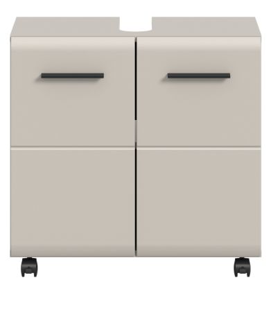 Waschbeckenunterschrank Cover in Kaschmir / Sand Badschrank auf Rollen 60 cm