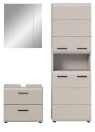Badm�bel Set 3-teilig Cover in Kaschmir / Sand 135 x 185 cm, mit 4-t�rigem Hochschrank