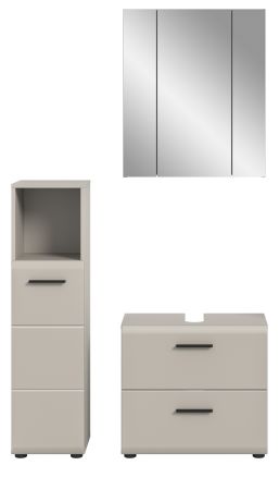 Badm�bel Set 3-teilig Cover in Kaschmir / Sand, Badkombination 105 x 185 cm