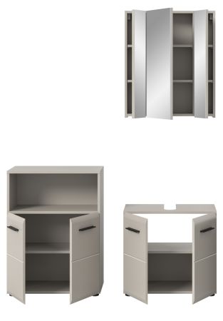 Badm�bel Set 3-teilig Cover in Kaschmir / Sand, Badkombination 135 x 185 cm