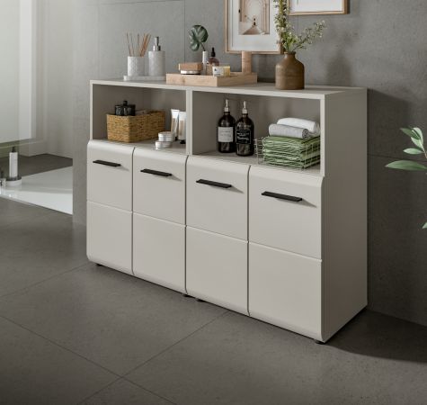 Badezimmer Kommode Set Cover in Kaschmir / Sand, 2x Badkommode 120 x 80 cm