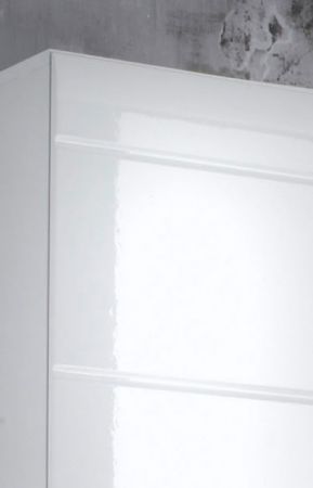 Badezimmer Kommode Clarito in wei� Hochglanz, Badschrank 30 x 79 cm