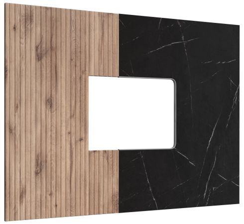 Wandpaneel Starlet in Vicking Eiche und Marmor schwarz TV R�ckwandverkleidung 160 x 118 cm