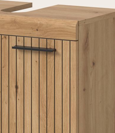 Waschbeckenunterschrank Shawn in Artisan Eiche Badezimmer Unterschrank auf Rollen 60 cm