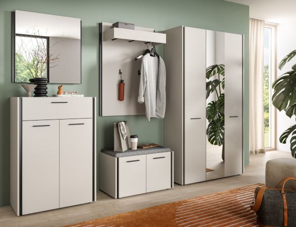 Garderobe Set 4-teilig Nevia in Kaschmir 185 x 190 cm, Soft-Close