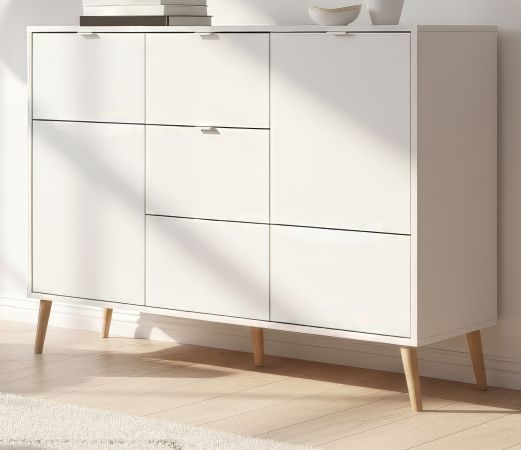 Kommode Runa in wei� matt Sideboard skandinavisch 115 cm