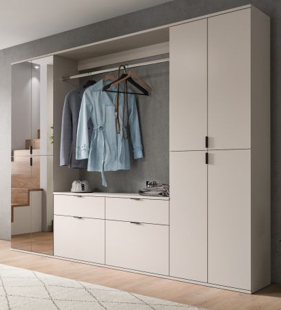 Garderobenschrank Line-Up in Kaschmir Schuhschrank 61 x 193 cm