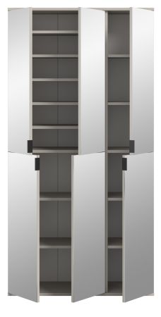 Garderobenschrank mit Spiegel Line-Up in Kaschmir, Schuhschrank 91 x 193 cm