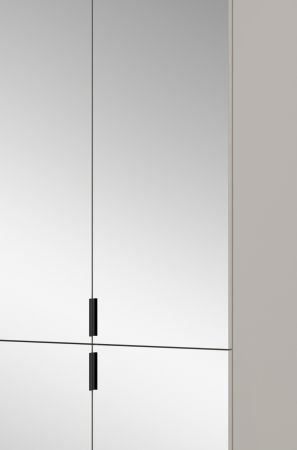 Garderobenschrank mit Spiegel Line-Up in Kaschmir, Schuhschrank 122 x 193 cm