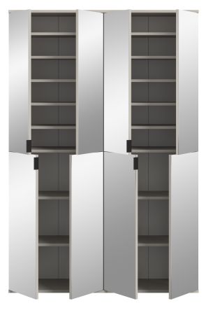 Garderobenschrank mit Spiegel Line-Up in Kaschmir, Schuhschrank 122 x 193 cm