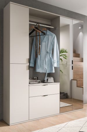 Garderobe Set Line-Up in Kaschmir Garderobenschrank mit Spiegel 152 x 193 cm
