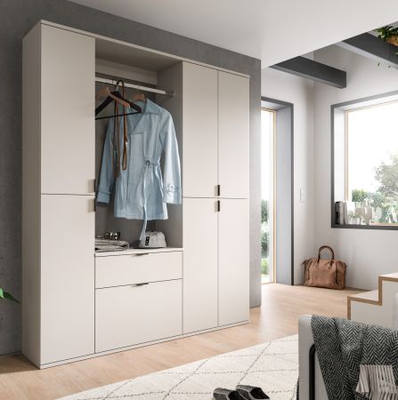 Garderobe Set Line-Up in Kaschmir, Garderobenschrank 152 x 193 cm