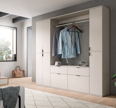 Garderobe Set Line-Up in Kaschmir, Garderobenschrank 212 x 193 cm