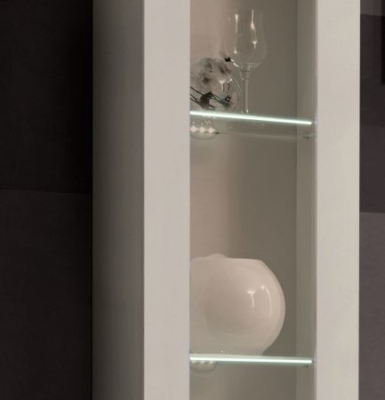 Wohnwand Option in Kaschmir Schrankwand 4-teilig h�ngend mit LED und Push-To-Open, 210 x 170 cm
