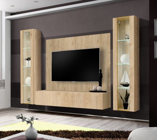 Wandpaneel Option in Jackson Eiche TV R�ckwandverkleidung 160 x 118 cm