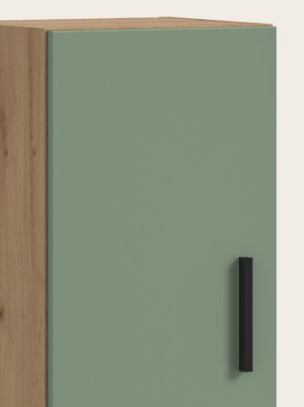 Stauraumschrank Onawa in Gr�n und Artisan Eiche Mehrzweckschrank 65 x 178 cm