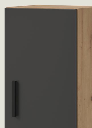 Wohnwand Onawa in Grau und Artisan Eiche Wohnkombination h�ngend / stehend 249 x 184 cm
