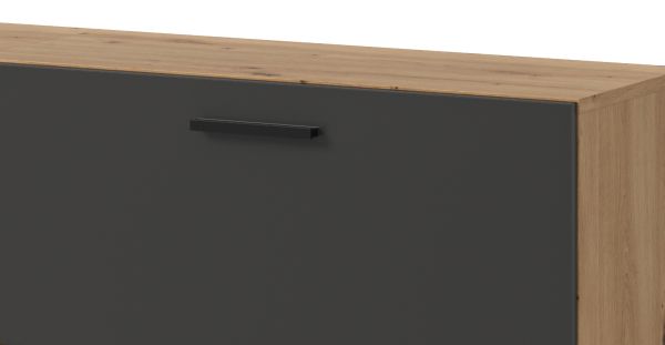 Sideboard Onawa in Grau und Artisan Eiche Kommode 176 cm, Soft-Close
