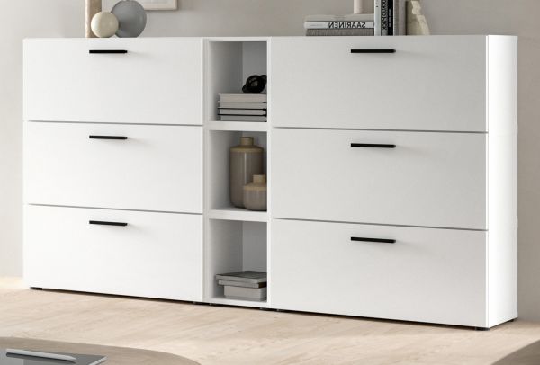 Sideboard Onawa in Grau und Artisan Eiche Kommode 176 cm, Soft-Close