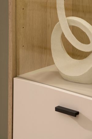 Vitrine Ingar in Kaschmir und Eiche Highboard 80 x 150 cm, Soft-Close