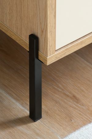 Vitrine Ingar in Kaschmir und Eiche Vitrinenschrank 54 x 204 cm, Soft-Close