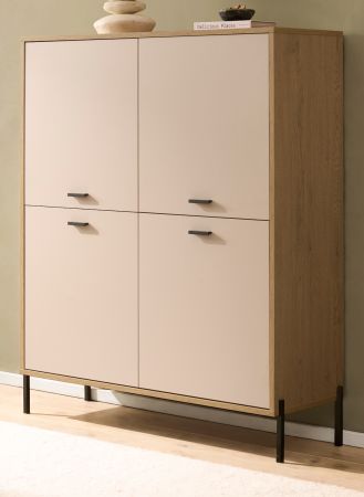 Highboard Ingar in Kaschmir und EicheKommode 115 x 140 cm, Soft-Close