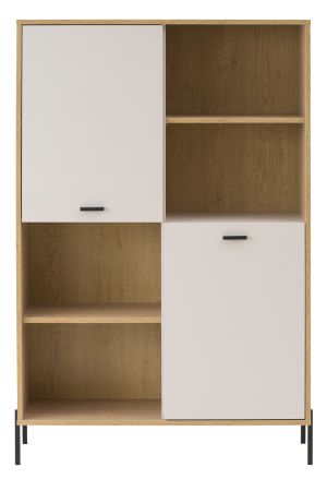 Regalschrank Ingar in Kaschmir und Eiche Highboard 105 x 160 cm, Soft-Close