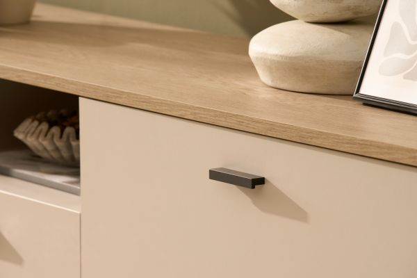Sideboard Ingar in Kaschmir und Eiche,  Kommode 205 x 95 cm mit Soft-Close