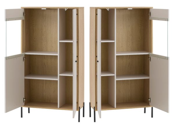 Wohnwand Ingar in Kaschmir und Eiche Wohnkombination 285 cm, mit Soft-Close