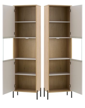 Wohnwand Ingar in Kaschmir und Eiche Wohnkombination 349 cm, mit Soft-Close