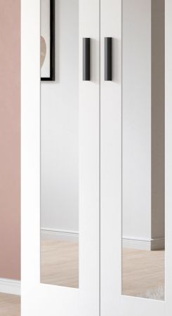 Kleiderschrank Jondal in wei� Dreht�renschrank mit Spiegel 2-t�rig skandinavisch 80 x 194 cm