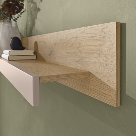 Wandboard Design-D in Kaschmir und Cremona Eiche Wandregal 150 cm