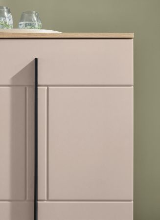 Wohnwand Design-D in Kaschmir und Cremona Eiche Wohnkombination Set 4-teilig 290 cm, mit Soft-Close