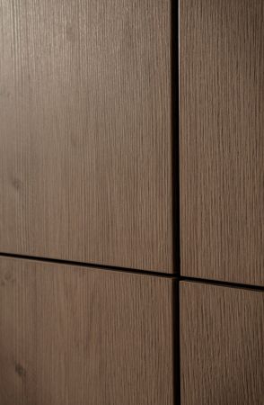 Wohnwand Breda in Nussbaum Wohnkombination 2-teilig 330 cm, mit Push-to-Open