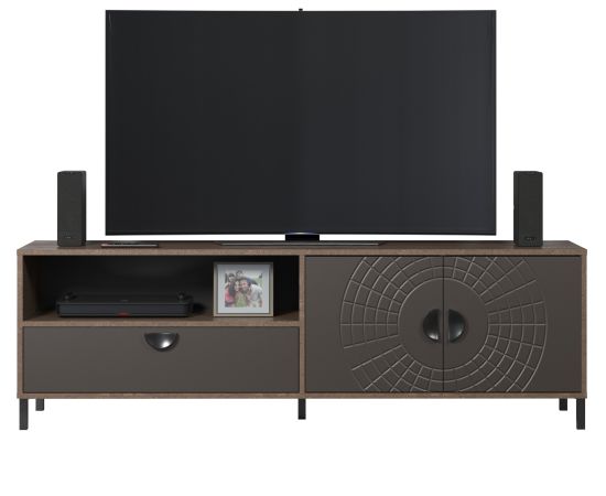 TV-Lowboard Oriana in Bronze und Rostoptik TV Unterteil 183 cm, Soft-Close